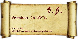 Verebes Jolán névjegykártya