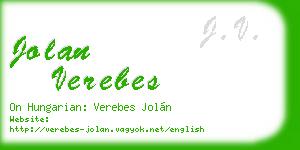 jolan verebes business card